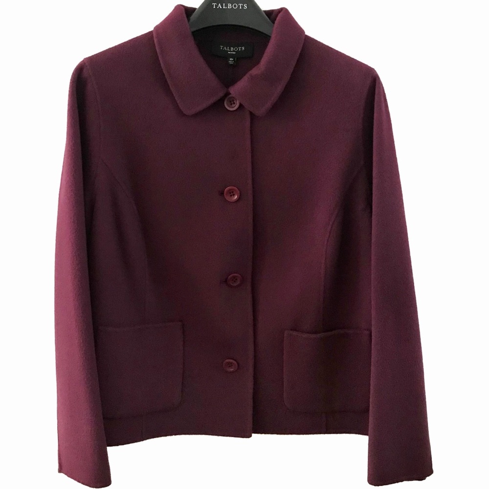 Talbots wool 16P jacket color Fig plush or Plus XP See Measurements